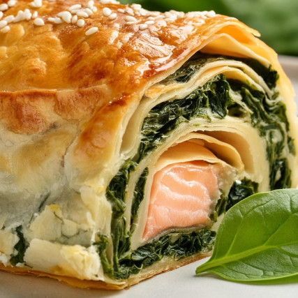 Lososový závin se špenátem