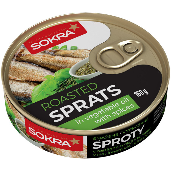 Smažené šproty v rostlinném oleji s kořením 160g