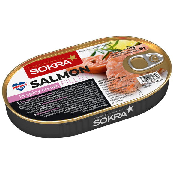 Losos kousky filetů v pikantním krému 170g