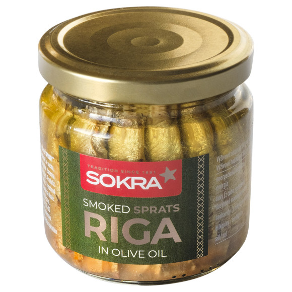Uzené šproty RIGA v olivovém oleji 185g